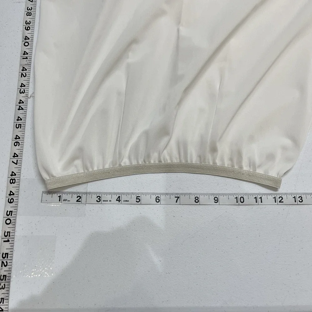 Vintage Sheer White Satin Skirt Embroidered Midi Fairy Romantic Feminine Cottage